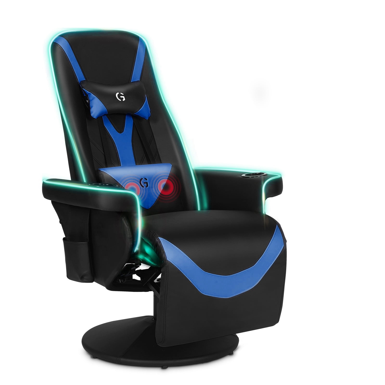 Queen Throne Racing Gaming Chair with Footrest and Adjustable Backrest