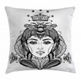 thumbnail image 1 of Queen Throw Pillow Cushion Cover, Queen Bee Portrait Female Fantasy Spirituality Folklore Goddess Magical Artwork, Decorative Square Accent Pillow Case, 16 X 16 Inches, Dark Brown White, by Ambesonne, 1 of 1