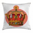 thumbnail image 1 of Queen Throw Pillow Cushion Cover, Victorian Baroque Style Crown Design Coronet Adornments Engravings Emperor Monarch, Decorative Square Accent Pillow Case, 18 X 18 Inches, Multicolor, by Ambesonne, 1 of 2