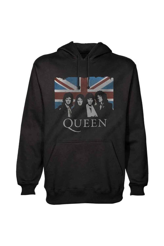Queen Unisex Pullover Hoodie: Vintage Union Jack (Large)