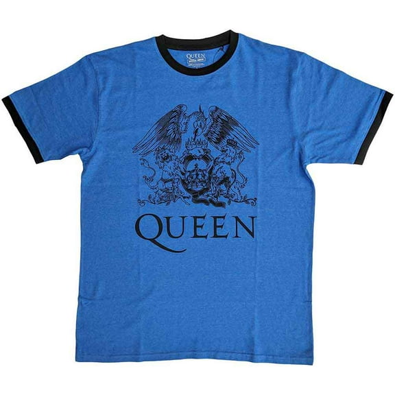 Queen Unisex Ringer T-Shirt: Crest Logo (Medium)