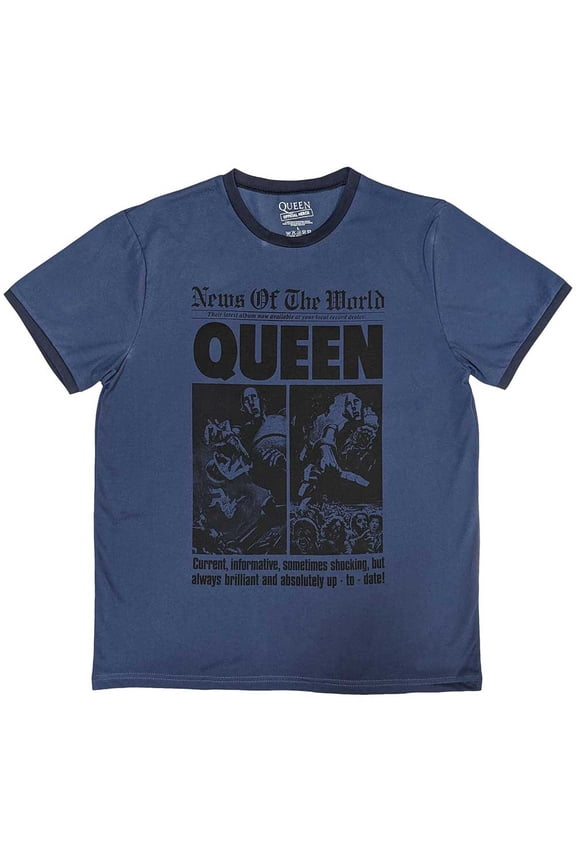 Queen Unisex Ringer T-Shirt: News of the World 40th Front Page (XX-Large)