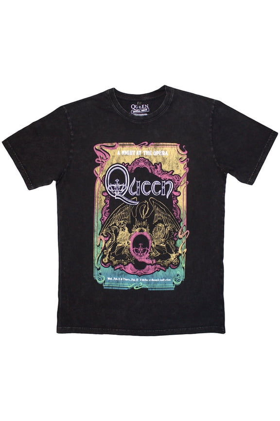 Queen Unisex Stone Wash T-Shirt: A Night At The Opera Tour '76 Stone Wash (XX-Large)