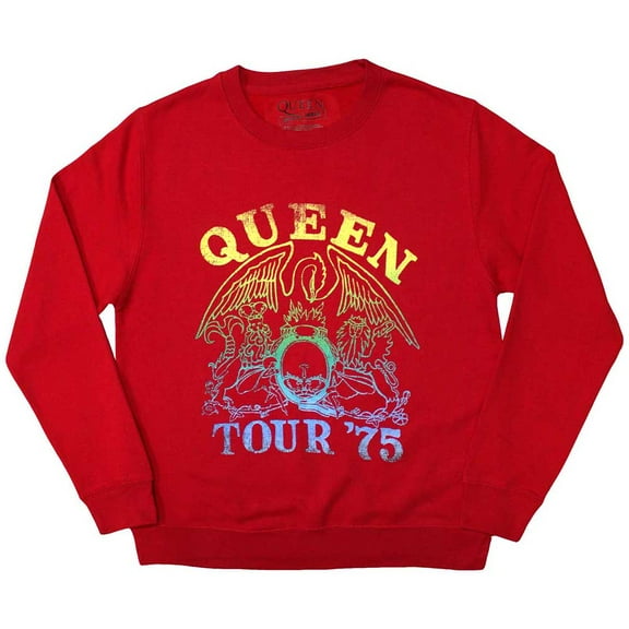 Queen Unisex Sweatshirt: Tour '75 Crest (Oversized) (XX-Large)