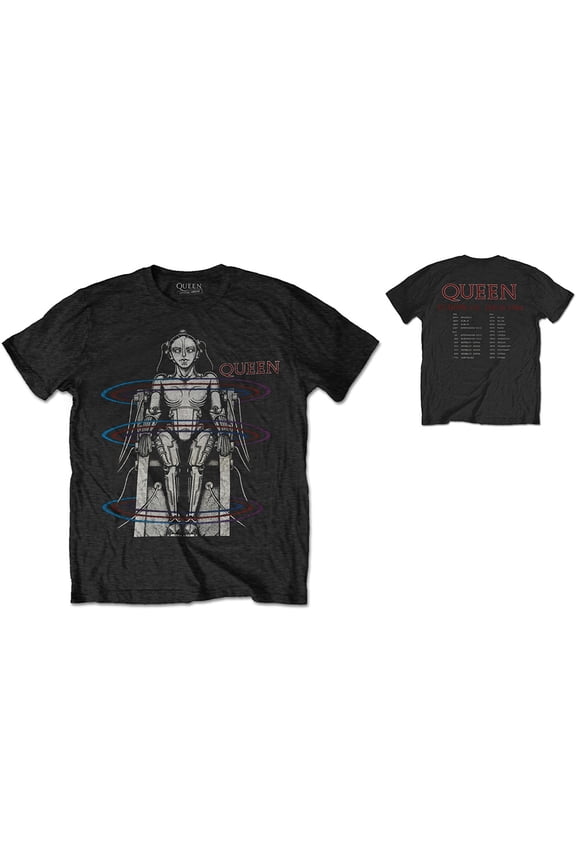 Queen Unisex T-Shirt European Tour 1984 (Back Print) (Large)