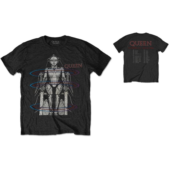 Queen Unisex T-Shirt European Tour 1984 (Back Print) (Medium)
