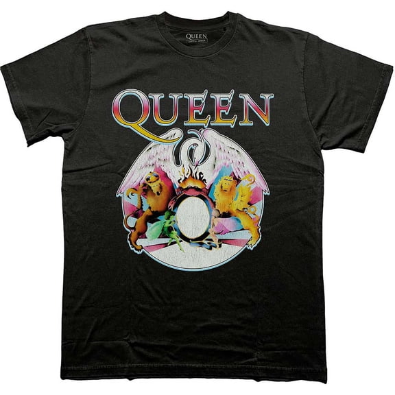 Queen Unisex T-Shirt: Multi Colour Crest (Medium)