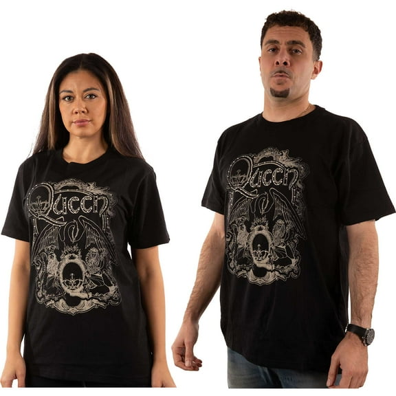 Queen Unisex T-Shirt Ornate Crest (Diamante) (Small)
