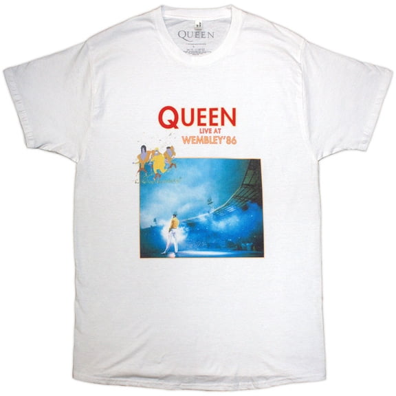 Queen Unisex T-Shirt Wembley '86 (White) (X-Large)