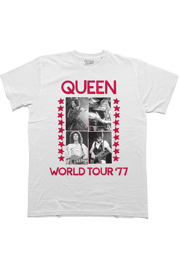 Queen Unisex T-Shirt: World Tour 77 (Small)