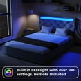 thumbnail image 1 of Queen Upholstered Bed Frame with USB Charging Station & LED Lights, Bed Frame Queen Size  with Adjustable Headboard & 4 Storage Drawers,Box Spring Not Required, 1 of 1