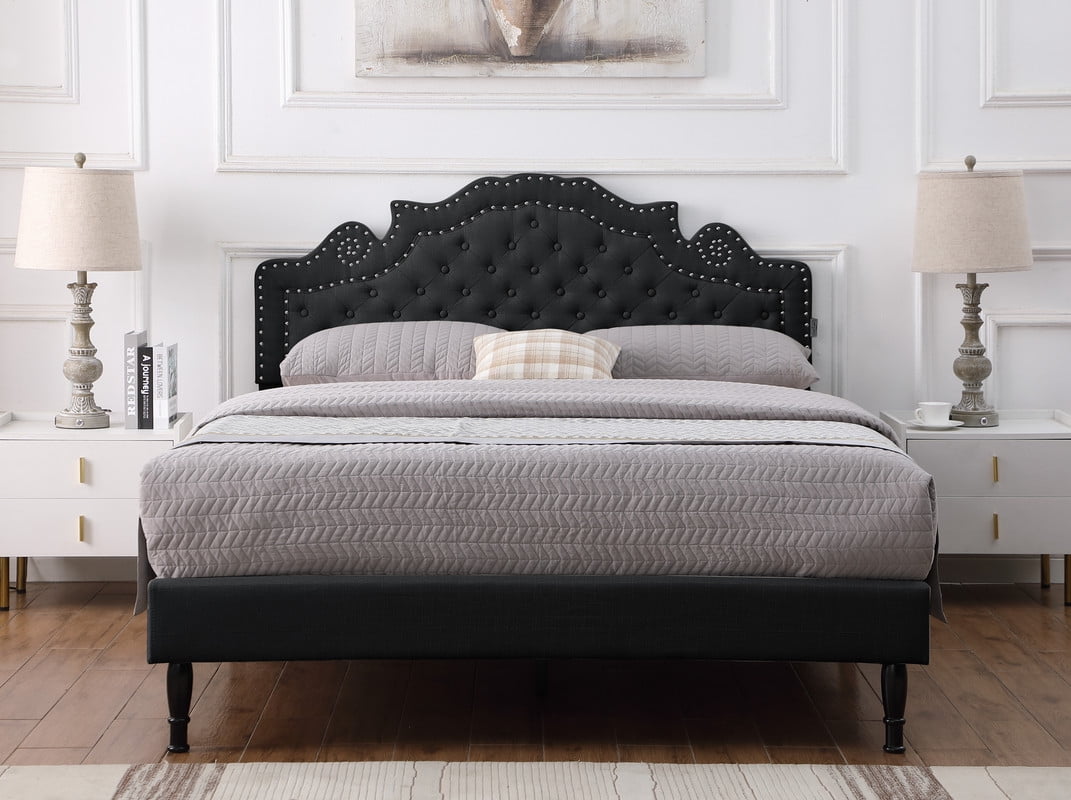 Tall black queen headboard deals
