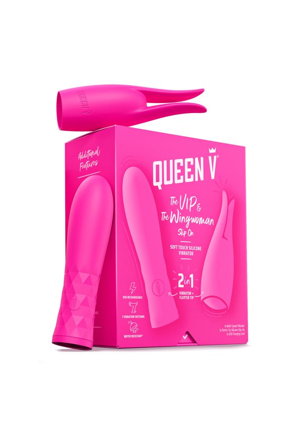 The VIP & The Wing Slip On Water Resistant Silicone Personal Massager, Adult Sex Toy for Woman