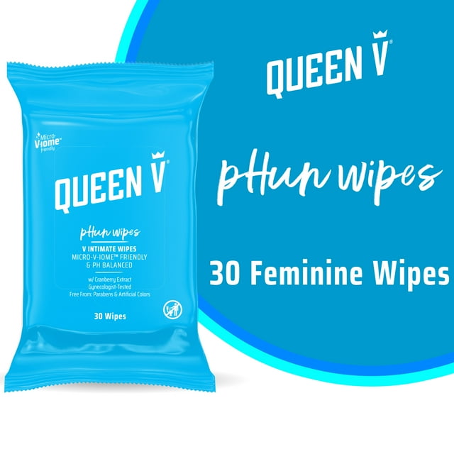 Queen V pHun Wipes, Feminine Hygiene Wet Wipes, pH Balanced