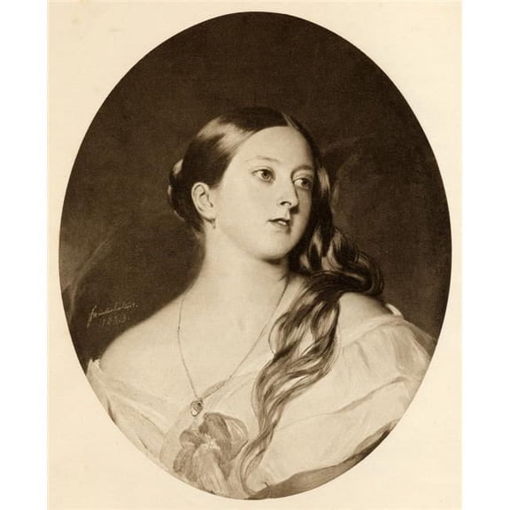 Queen Victoria 1819-1901 Princess Alexandrina Victoria of Saxe-Coburg In 1843 Poster Print - 24 x 30