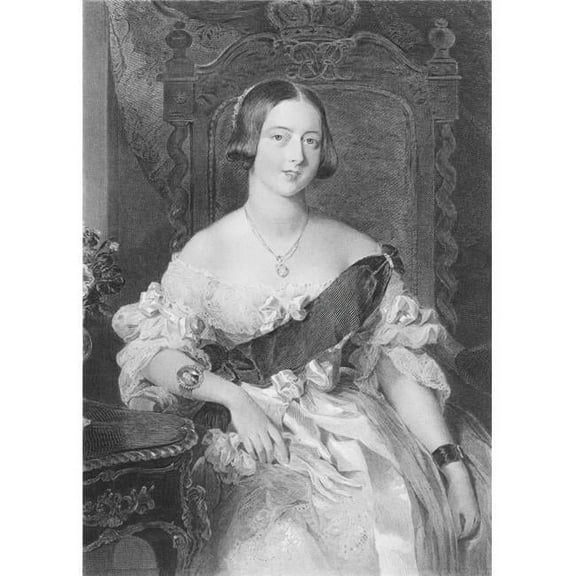 Queen Victoria 1819-1901 Princess Alexandrina Victoria of Saxe-Coburg Queen of Great Britain & Ireland & Empress Poster Print, 12 x 16