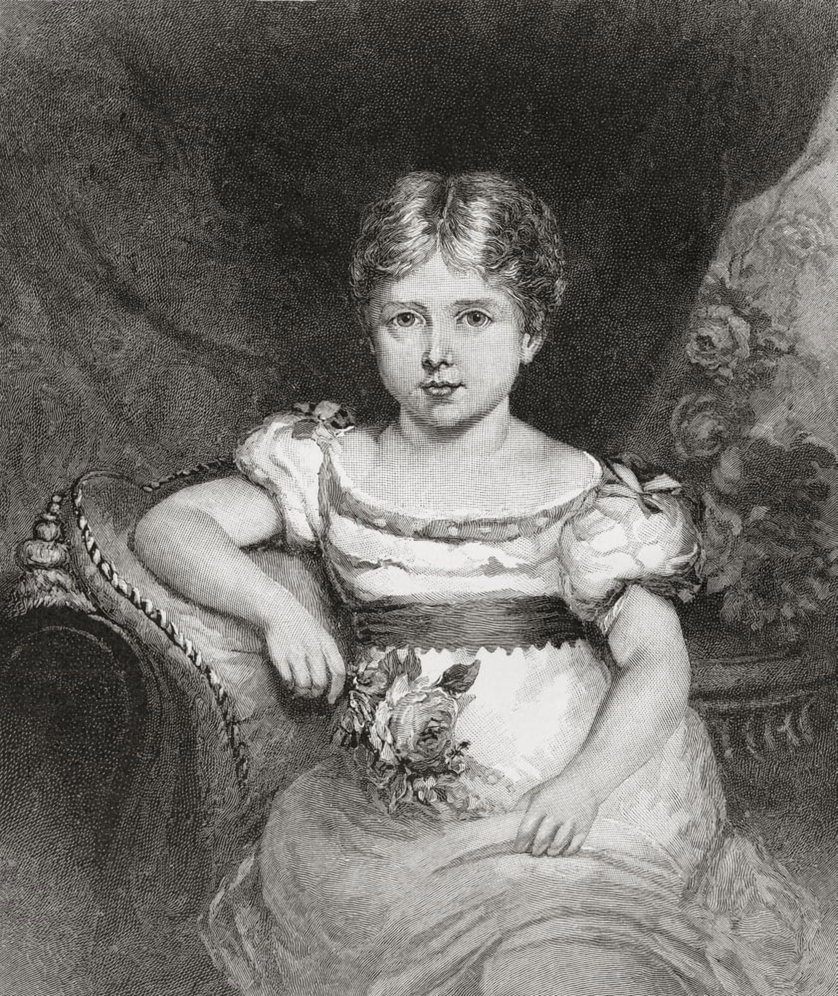 Queen Victoria Aged 6 1819 Canvas Art - Ken Welsh Design Pics (28 x 32)