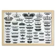 thumbnail image 1 of Queen Wall Art with Frame, Big Silhouette Crown Set Monarchy Imperial Ruler Antique Vintage, Printed Fabric Poster for Bathroom Living Room Dorms, 35" x 23", Black and White, by Ambesonne, 1 of 2