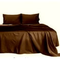 thumbnail image 1 of Queen Waterbed Sheets Attached (60 x 84) Inch, 100% Natural 550 TC Cotton, 4 PC Bed Sheet Set, 21 Inch Extra Deep Pocket, Long Staple Cotton (Solid Chocolate) Fade and Stain Resistant, 1 of 3