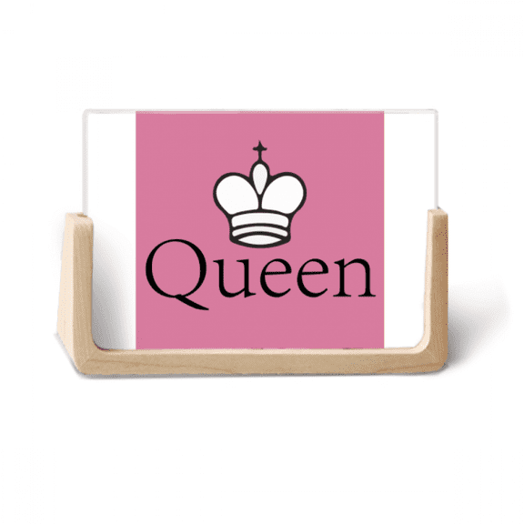 Queen White Word Chess Game Photo Wooden Photo Frame Tabletop Display