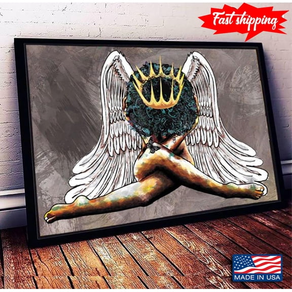Queen With Fuzzy Hair And Angel's Wings Painting 16 x 24 Inch Poster