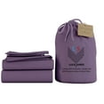 thumbnail image 1 of Queen XL Size Organic Cotton Sheet Set- 100% Organic 800-Thread-Count - 18" Deep Pockets 800TC Organic Sheets - Plum, 1 of 7