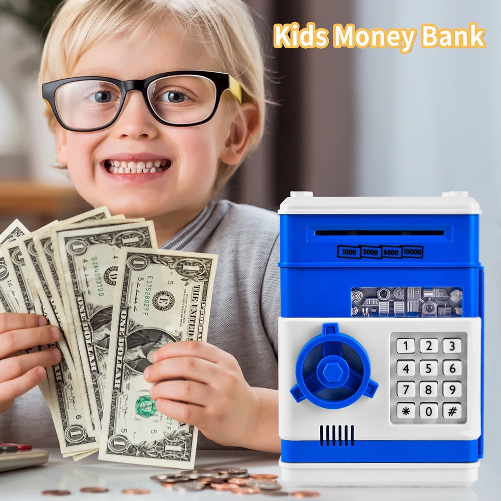 Queen.Y ATM Piggy Bank Electronic Cash Coin Can Safe Banks Money Saving