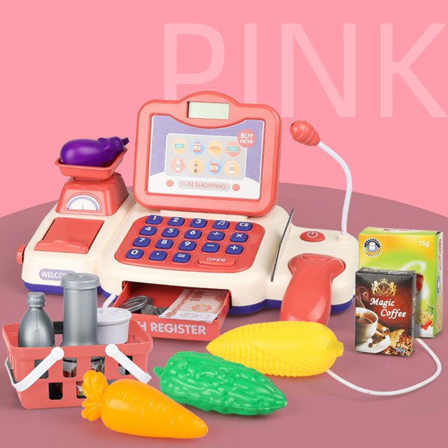 Queen.Y Cash Registers Toys for Kids Pretend Play Set,Play Cash
