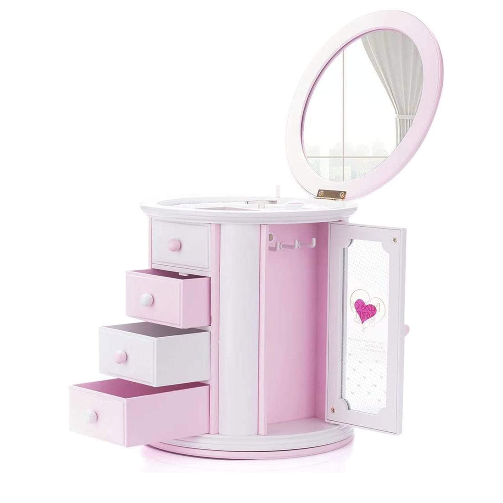 Queen.Y Girls Musical Jewelry Box Necklace Storage Case Cute Kids