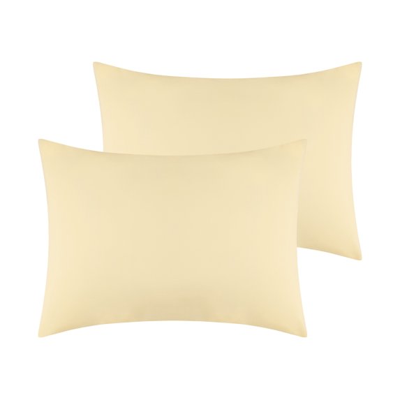REGALWOVEN Cotton Pillowcases Queen Size Pillow Covers Set of 2 with Envelope Closure, Queen Yellow