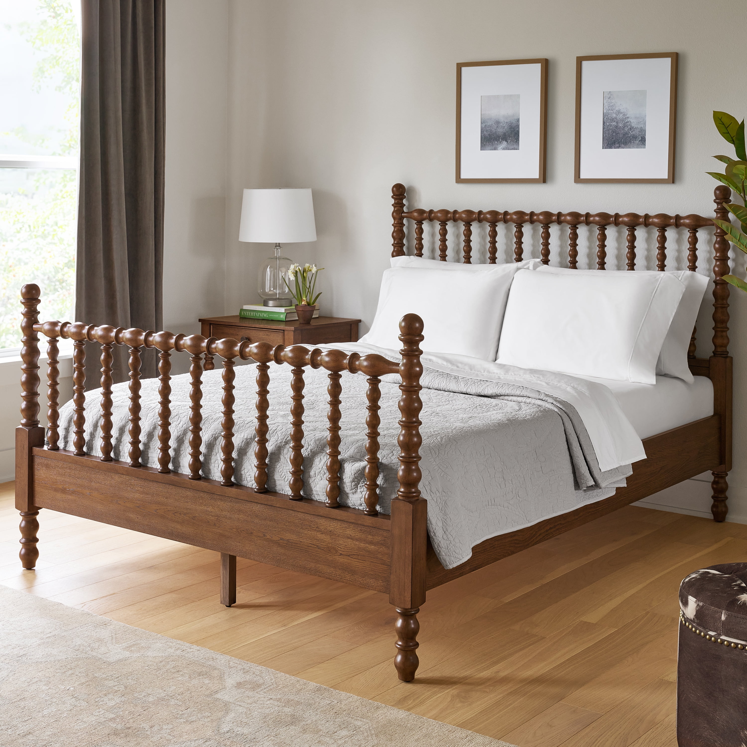 Wood spindle bed frame discount