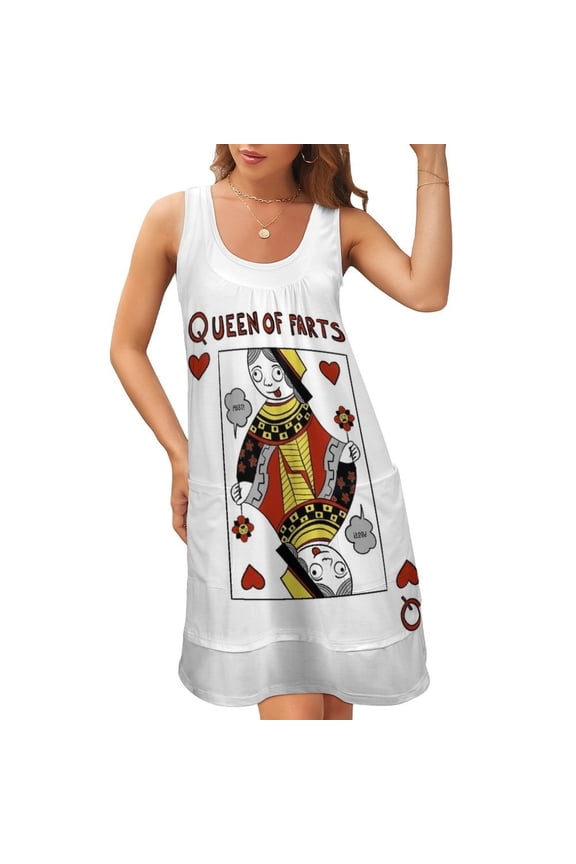 Queen of Farts Sleeveless U-Neck Fake Two Piece Dress evening dresses women prom dresses