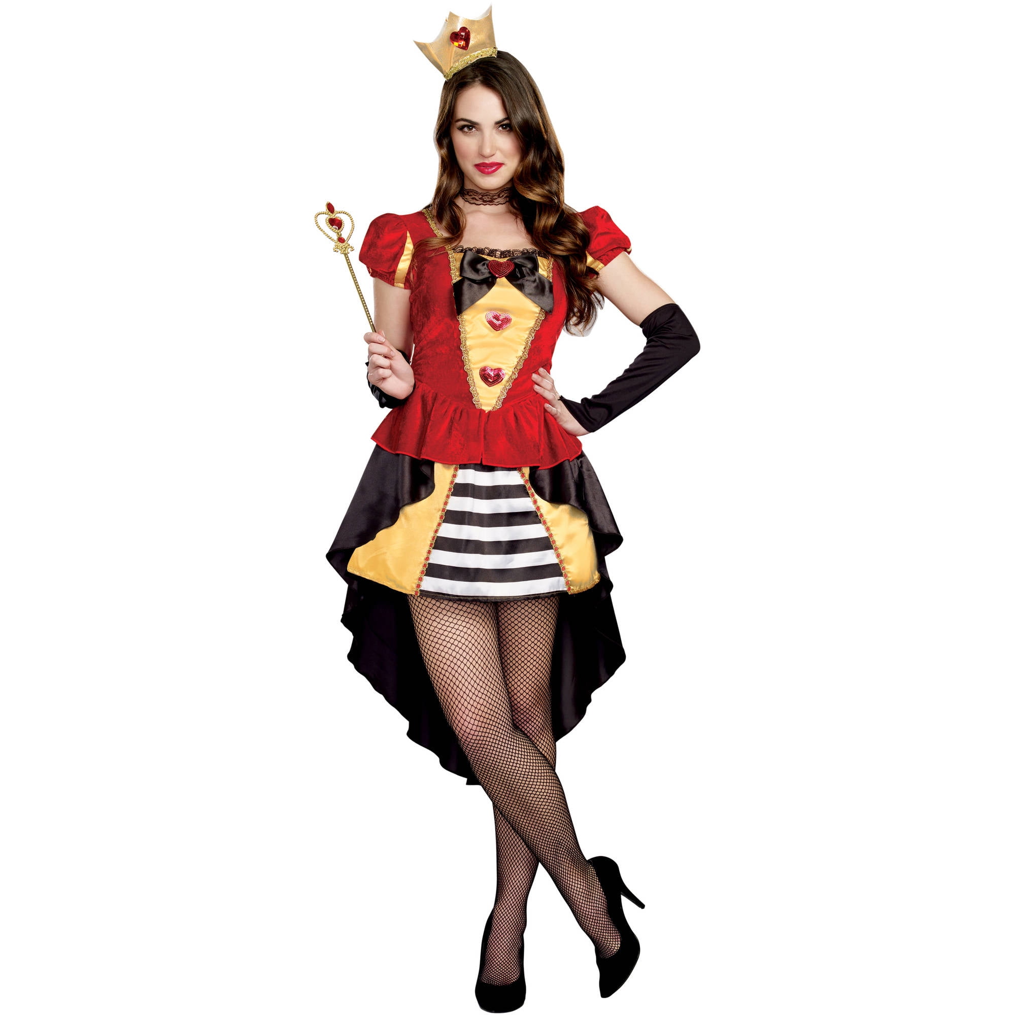 Queen of Hearts Adult Women's Halloween Costume, Medium