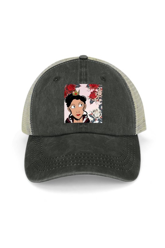 Queen of Hearts Black Hat Adjustable Funny Fashion Unisex Baseball Cap for Men Women