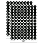 Queen of Hearts Card Suit 200+ Round Stickers - Black - Gloss Finish - 0.50" Size