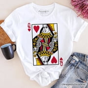 Queen of Hearts Card T-Shirt, Classic Retro Love Valentine Tee