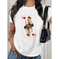thumbnail image 1 of Queen of Hearts Graphic T-Shirt, Playing Card Design, S-4XL, 1 of 6