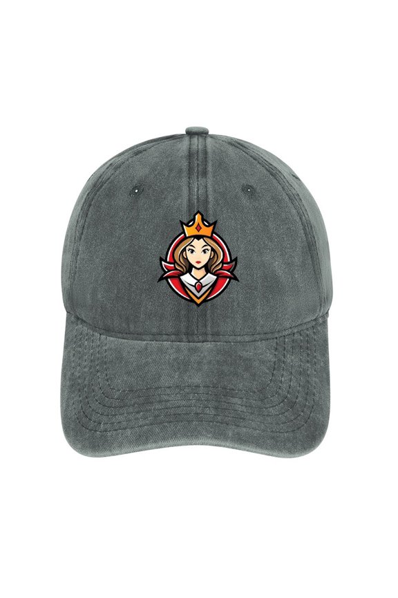 Queen of Hearts Gray Hat Adjustable Funny Fashion Unisex Baseball Cap for Men Women