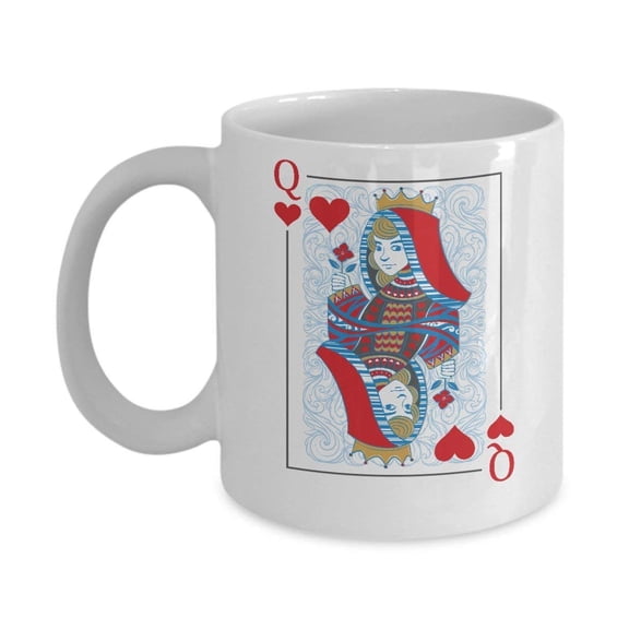 Queen of Hearts Poker Card Game Night His and Hers Matching Gift Mugs