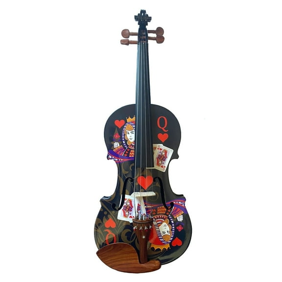 Queen of Hearts White Violin Outfit white carbon fiber bow case rosin strings crystal fine tuners set up