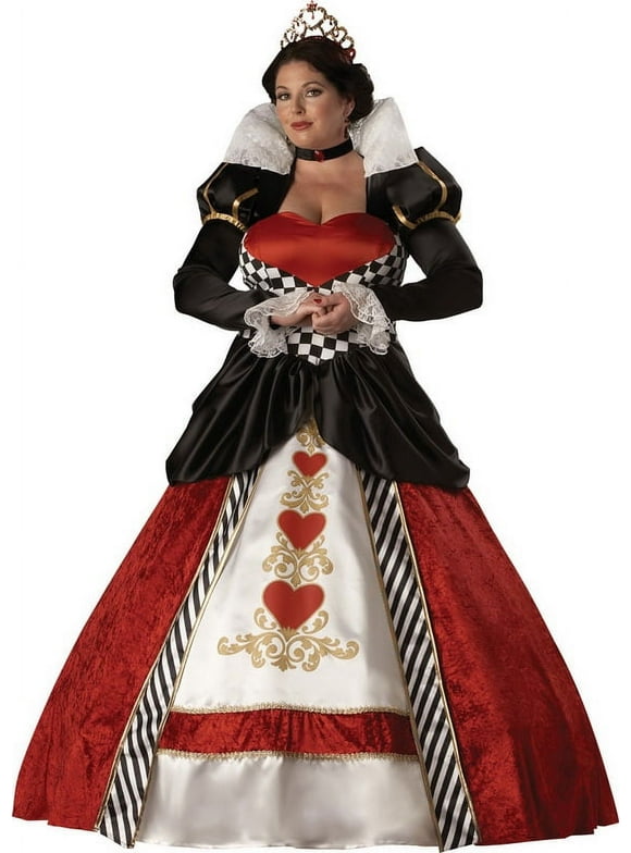 Queen of Hearts Women's Halloween Fancy-Dress Costume for Adult, Regular XXL