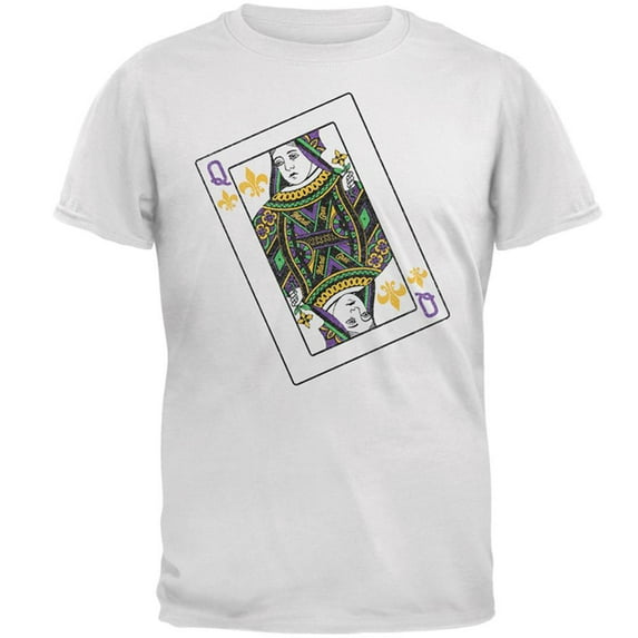 Queen of Mardi Gras Card Mens T Shirt White 5X-LG