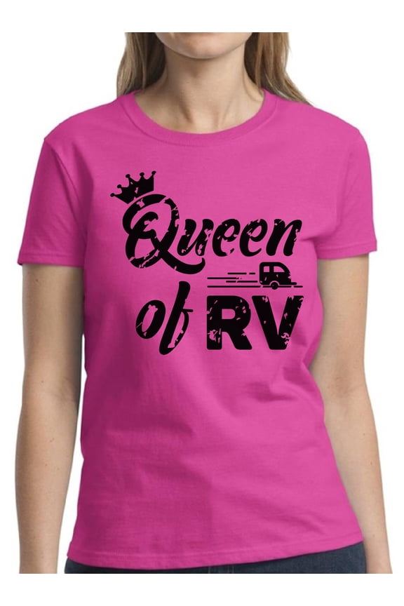 Queen of RV Camping Shirt for Women - S M L XL 2XL 3XL Weekend Camp Graphic Tee - Ladies T-Shirt Gift