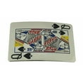 thumbnail image 1 of Queen of Spades Belt Buckle Playing Card Silver Chrome Casino Gambling Women Men, 1 of 1