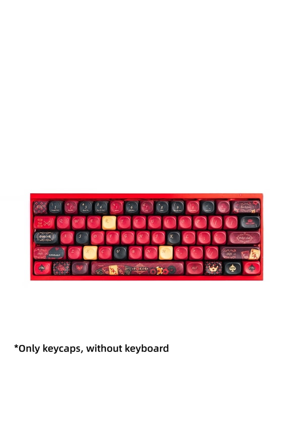 Queen of Spades MOA Profile Keycap Set, PBT Dye-Sublimation Custom Keycaps for Mechanical Keyboard, Themed Artisan Keycaps