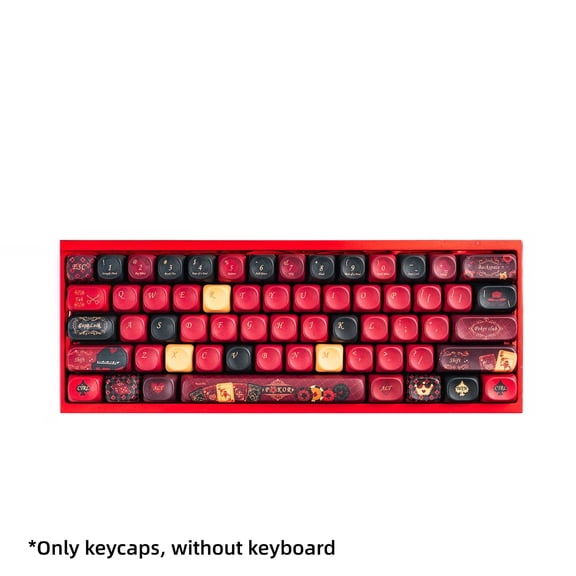 Queen of Spades MOA Profile Keycap Set, PBT Dye-Sublimation Custom Keycaps for Mechanical Keyboard, Themed Artisan Keycaps