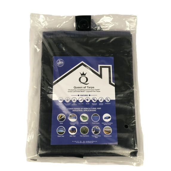 Queen of Tarps 10x12 Heavy Duty Blue/Green Polymer Tarp