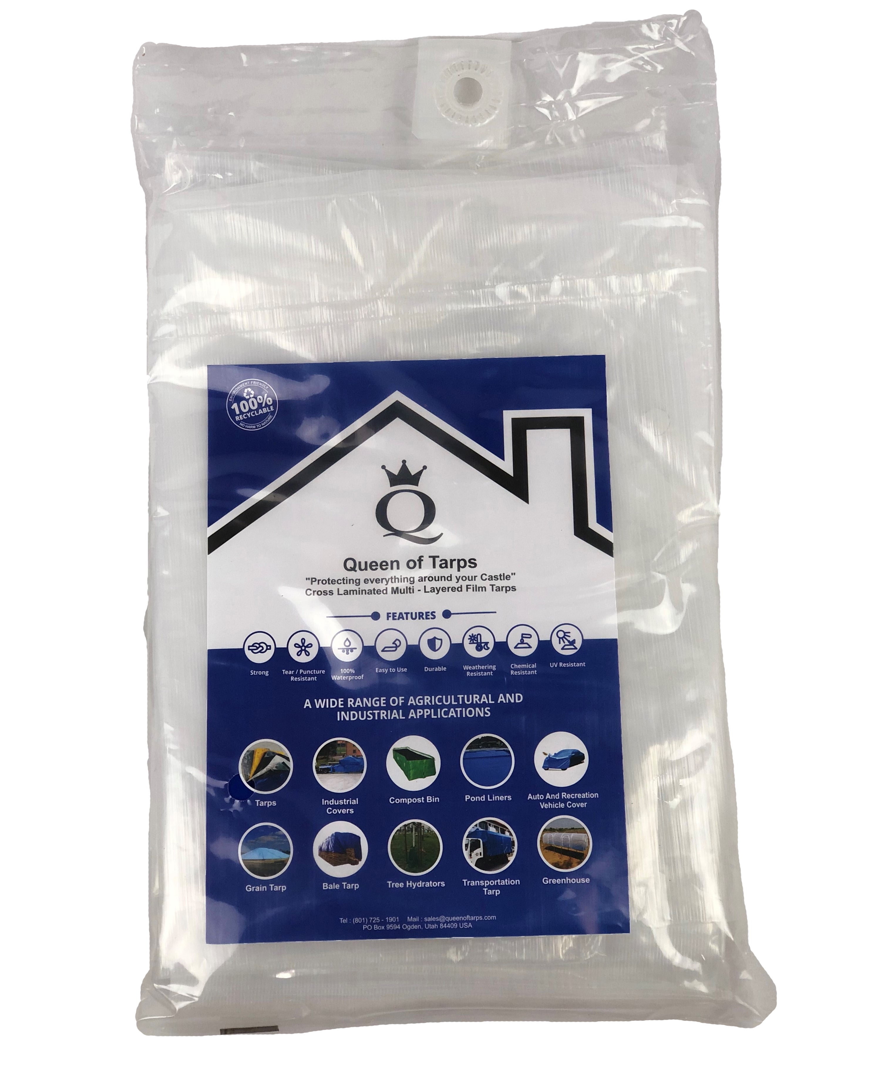 Queen of Tarps 20x30 Heavy Duty Translucent Color Polymer Tarp