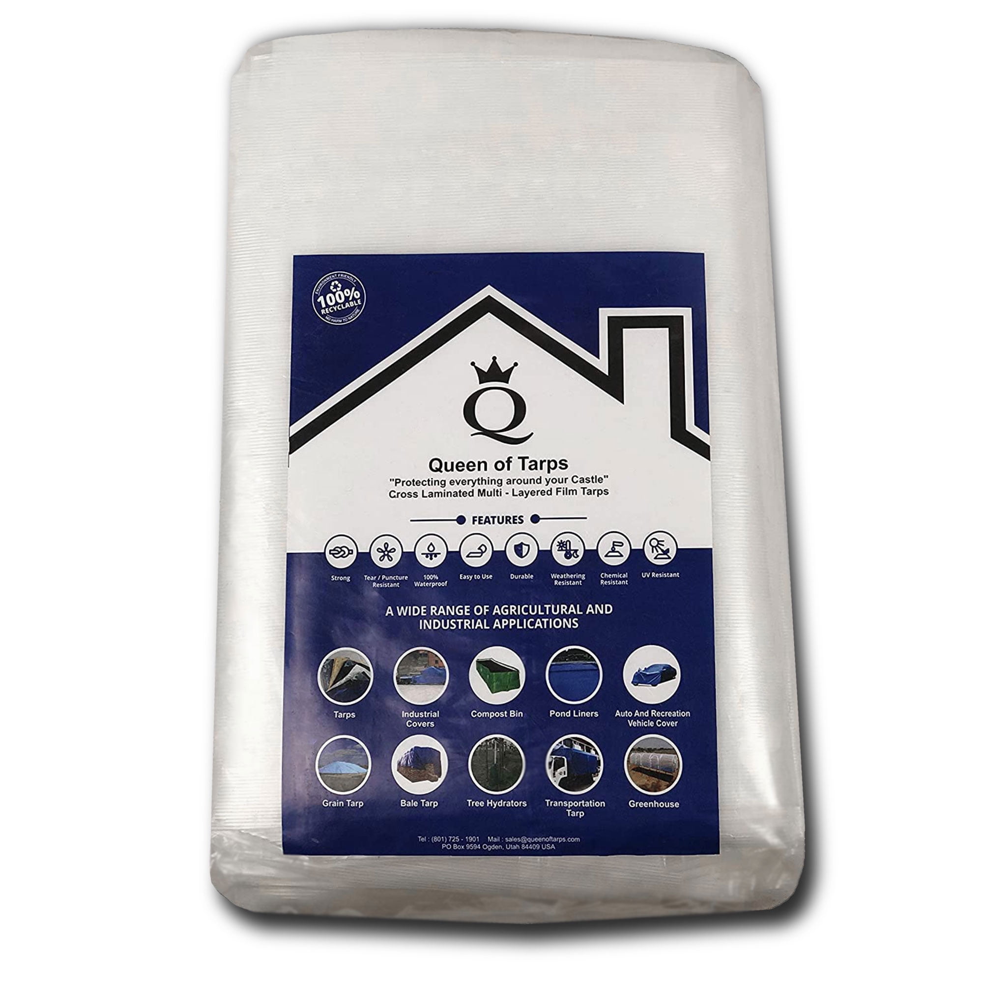 Queen of Tarps 8 x 10 Foot Heavy Duty All Purpose Plastic Tarp