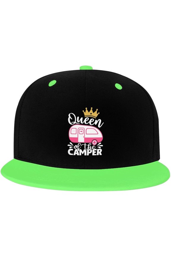 Queen of The Camp Hip Hop Hat Two Tone Flat Bill 6 Panel Cap Unisex